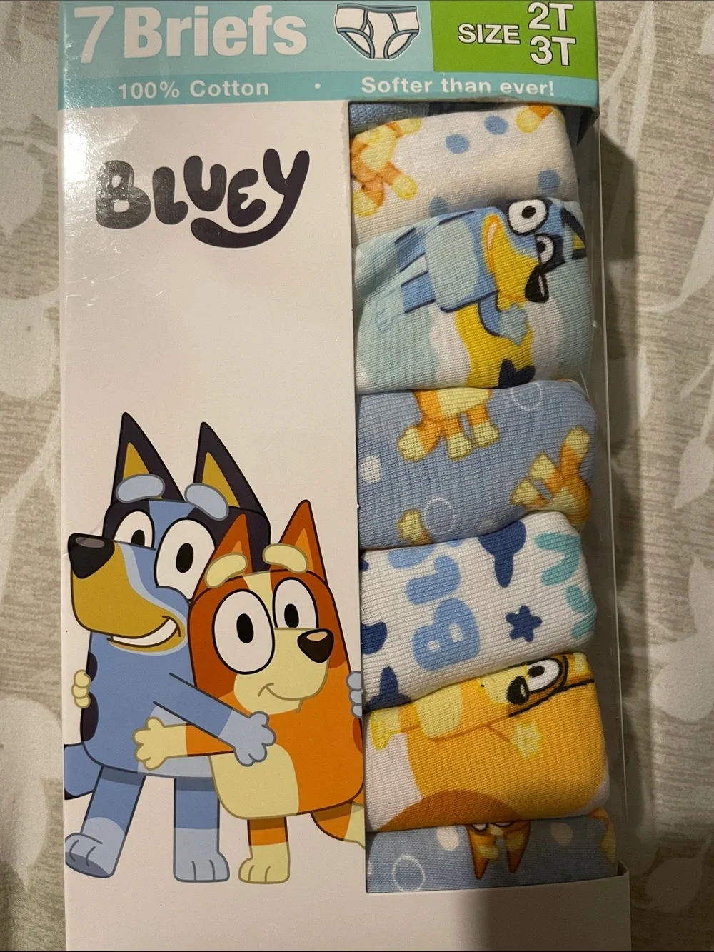 Kids Briefs 7-Pack - Blue and Yellow Designs (Size 2T-3T)